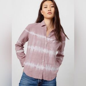 Rails Ingrid Raw Shirt in Mauve White Waves size Med